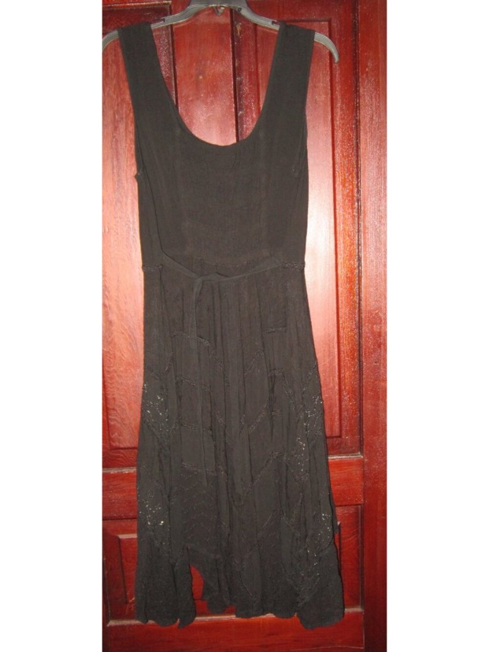 Holy Clothing L Sleeveless Dress Lace Up Flared Sparkle Fairy Witchy Embroidery - Picture 5 of 6